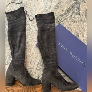 Stuart Weitzman grey suede over the knee OTK boots size 10